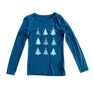 A New Day Green Christmas Holiday Graphic Shirt Womens Small